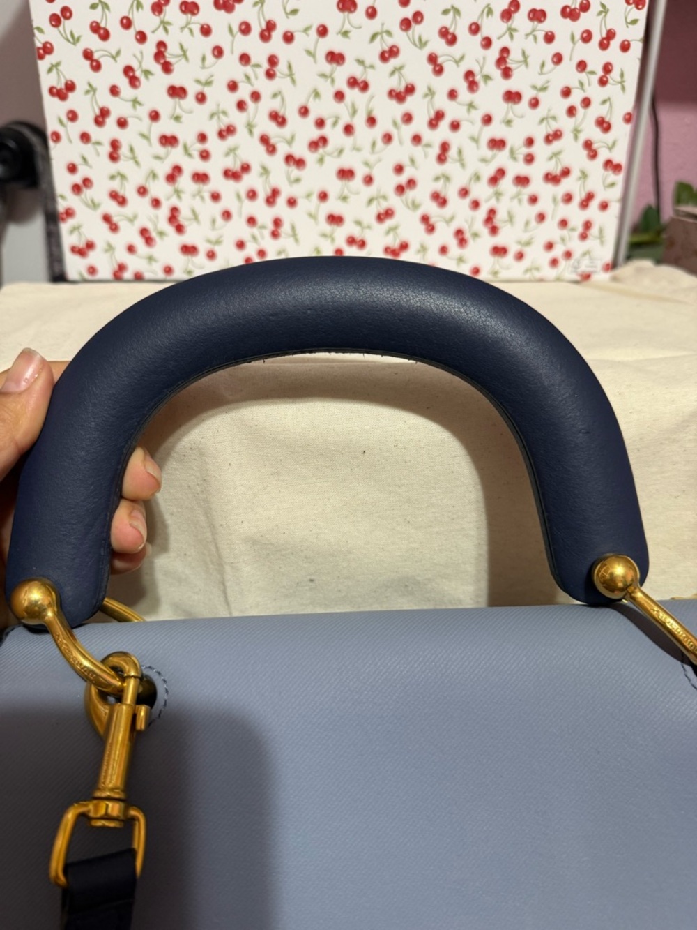 Burberry Medium DK88 Top Handle Bag In Blue - Picture 5 of 16